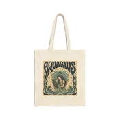 Aquarius Zodiac Canvas Tote Bag — Astrology Tote — Charmed on South