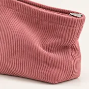 Pink Corduroy Makeup Bag