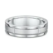 14k White Gold 6mm Long Notched Wedding Band