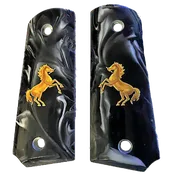 1911 Full Size Acrylic Faux Black Pearl with Gold Horse Image Printed