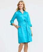 Agnes Stretch Matte Sateen 3/4 Sleeve Dress