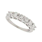 14K White Gold Round Brilliant Diamond Half-Eternity Band