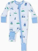Angel Dear Boy's Convertible Romper in Blue Vintage Golf