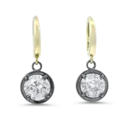 1870 Collection 14K Two-Tone Old European Cut Diamond Drop Earrings, 2.91ctw