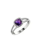 Amethyst Rope Halo Ring