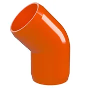 1-1/2 in. 45 Degree PVC Elbow Fitting, Furniture Grade - Orange