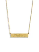 1 Side Engraving, 16-in. Personalized Yellow Gold Nameplate Necklace