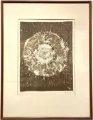 Mark Tobey  (American, 1890-1976)  "Space Rose" — driftwood modern