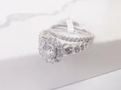 14k White Gold Diamonds Engagement Rings 1.0ct
