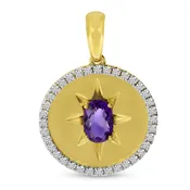Oval Amethyst Semi Precious Burst Medallion Pendant — Creative Jewelers