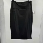 2 Hearts Women Size L Black pleather Pull On Skirt