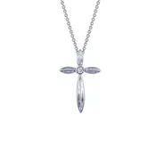 0.02 CTW Cross Pendant Necklace