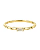 10K Yellow Gold Baguette Solitaire Wedding Band - Size 6.5