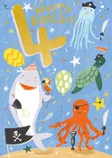 Age 4 Under the Sea Birthday Card