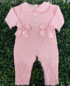 Dolce Goccia Knit Baby Girl Pink Romper