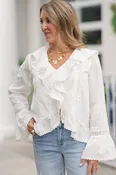 Angelica Lace & Ruffle Blouse