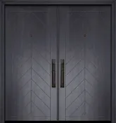 80" Double Chevron Mahogany Contemporary Door