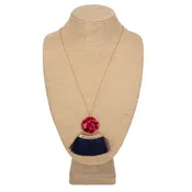 Acetate Circle fanned tassel Necklace