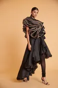 Black Organza Ruffled Gillet and Skirt