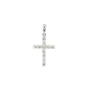 14K 1/2ctw Petite Diamond Cross Pendant