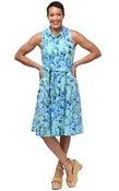 Christine Womens Sleeveless Dress in Sea Glass
