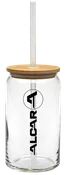 16 oz. Soda Glass with Bamboo Lid