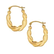 10K Puffy Scalloped Hoop Earrings