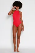 High Neck Halter One-Piece Sunday Swimsuit