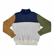 1/4 Zip Colorblock Knit Sweater