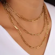 14K Gold-Filled paperclip link chain necklace
