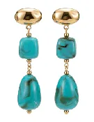 Austin Blaze Azula Dangle Earrings in Gold & Turquoise
