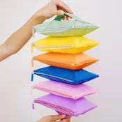 Colorful Accordion Organizer Bag – Six-Pouch Nylon Travel Case