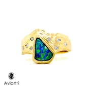 Abstract Cut Opal Ring