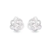 Amanda Blu-CZ Twisted Knot Earrings - Silver