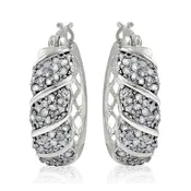1.00ct TDW Diamond Fancy Hoop Earrings