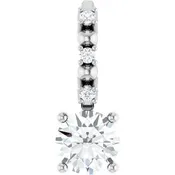 14K White Gold 1/4 CTW Natural Diamond Charm/Pendant