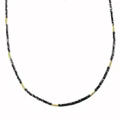 Black Diamond and Gold Bead Necklaces