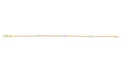 14K Gold Two-Tone Popcorn Diamond Station Bracelet