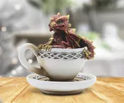 4.5" Red Dragon in Cup Figurine — CityTrenz Boutique