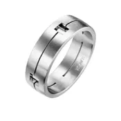 Four Square Flat Band with Center Groove - 7mm
