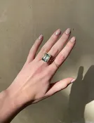 12CT Prasiolte with Diamond Halo Ring