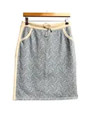 Celine Blue and White Macadam Monogram 100% Cotton Size M Women's Skirt