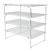 4-Tier Stackable 15″ x 10″ -inch Cooling Rack for Baking, Cooking, Roasting