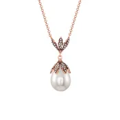 AZAARA VINTAGE CLASSIC BLACK PEARL DROP PENDANT NECKLACE