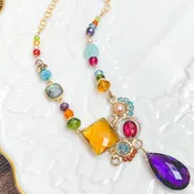 Arianna Large Bubble Colorful Gemstone Necklace
