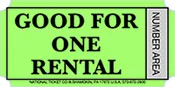 Good For One Rental – Green – 2000ct Roll