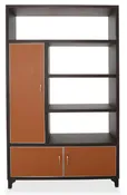 21 Cosmopolitan Left Bookcase in Umber/Orange