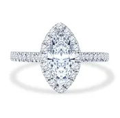 0.44ctw Diamond Marquise Halo 18kt White Gold Semi-Mount