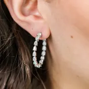 3 CT Pear Lab Grown Diamond Inside Out Hoop Earrings