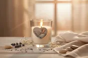 Angels are Near Memorial Candle with Cardinal - Spiritual Comfort Gift